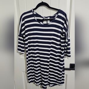 Striped Navy and White Top Tunic